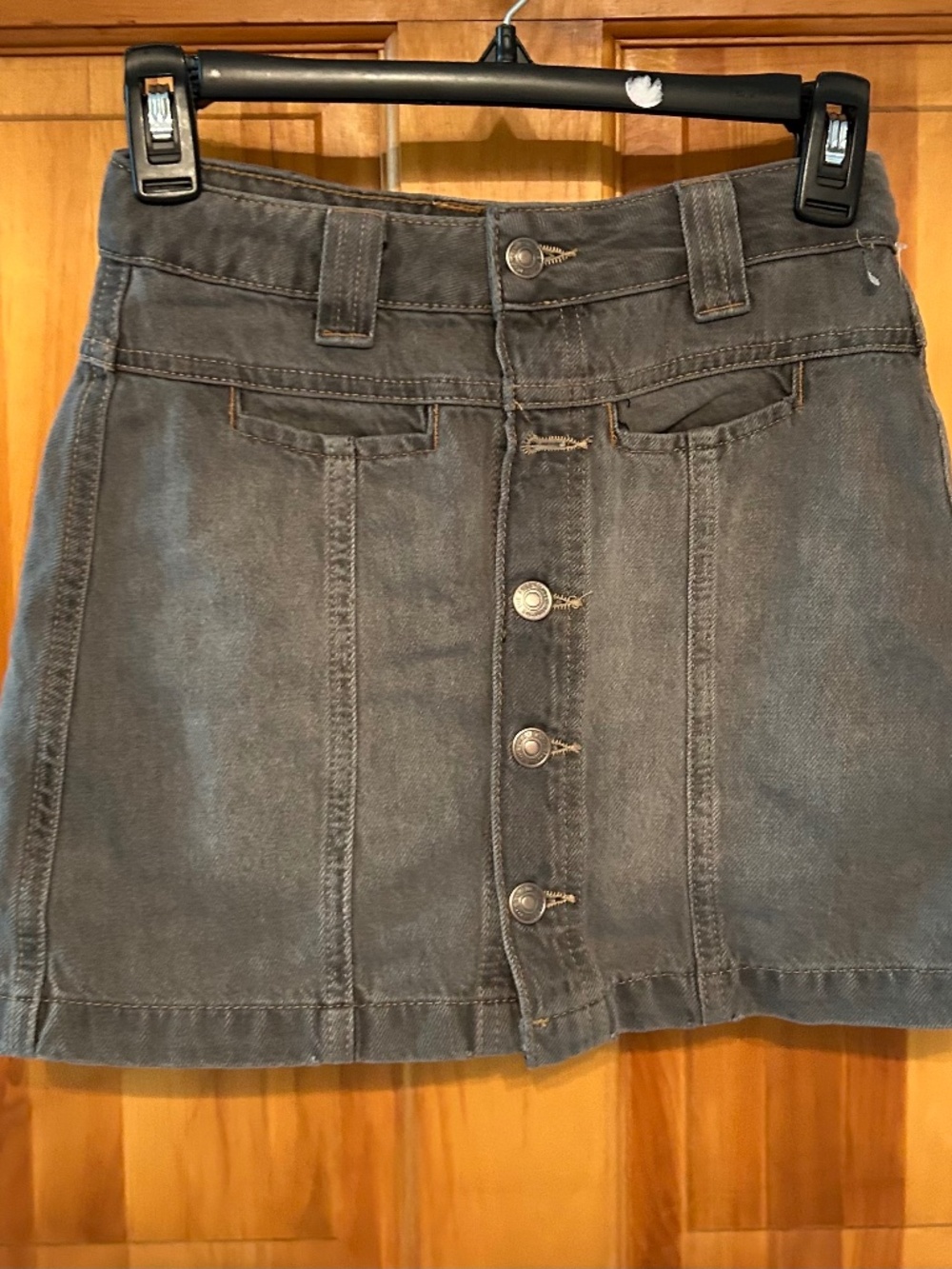 NWOT Free People Skort Button Front Denim Gray Size 24